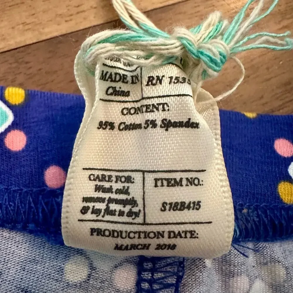NWT Wildflowers Best Day Ever Road Trip Shorties Blue Pink Green Knit Ruffle 12